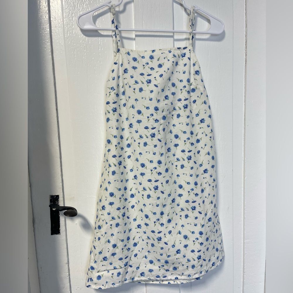 American Eagle Floral tie back mini linen blend dress size XS - Picture 4 of 10